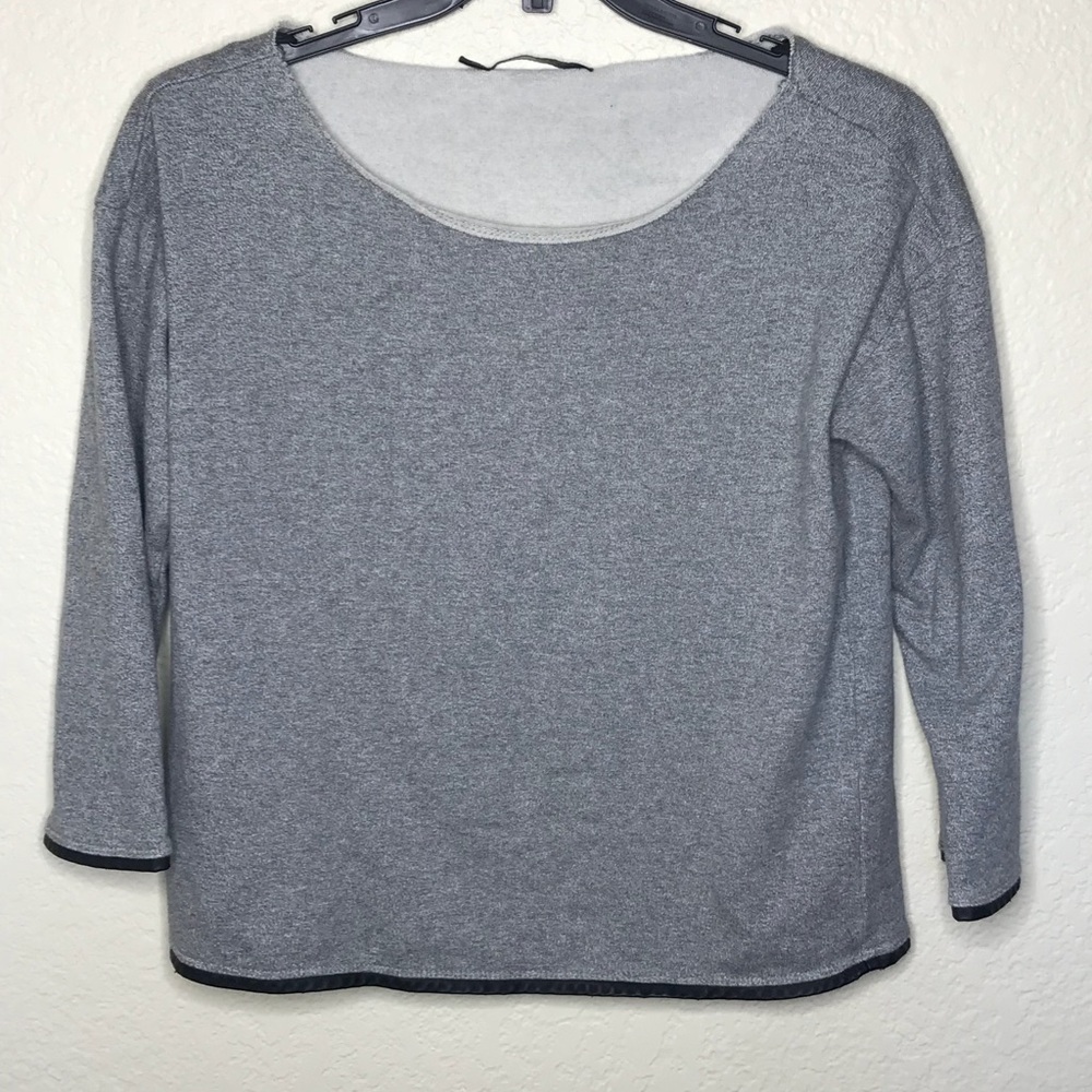 Zara basic grey sweatshirt with black trim size m